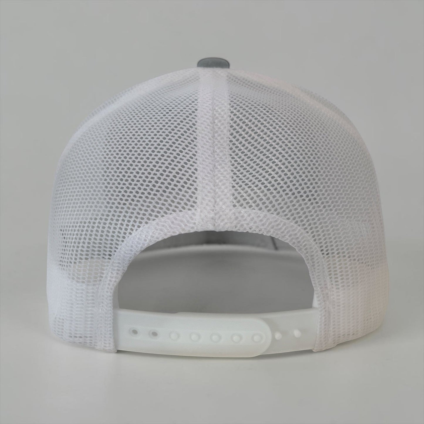Lowkey Local Mill Valley trucker hat featuring a white mesh back and adjustable snapback closure